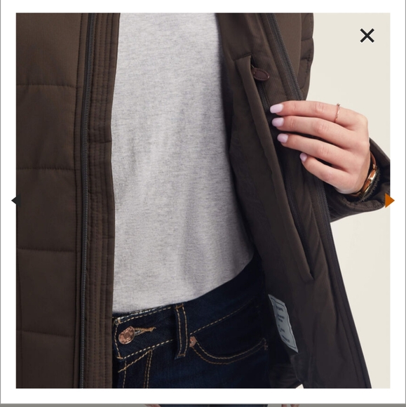Women's Brown Quilted Ariat Jacket - Picture 3 of 7